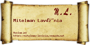Mitelman Lavínia névjegykártya